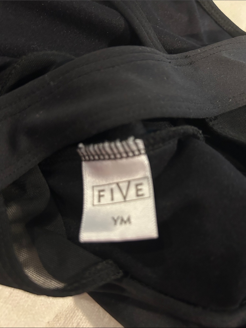 FIVE Dancewear Black Leotard Youth Medium - Picture 3 of 3